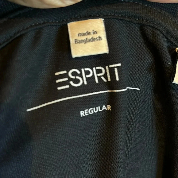 Espirit Black floral pocket detail  crewneck unisex T-shirt Sz XL - Picture 5 of 13